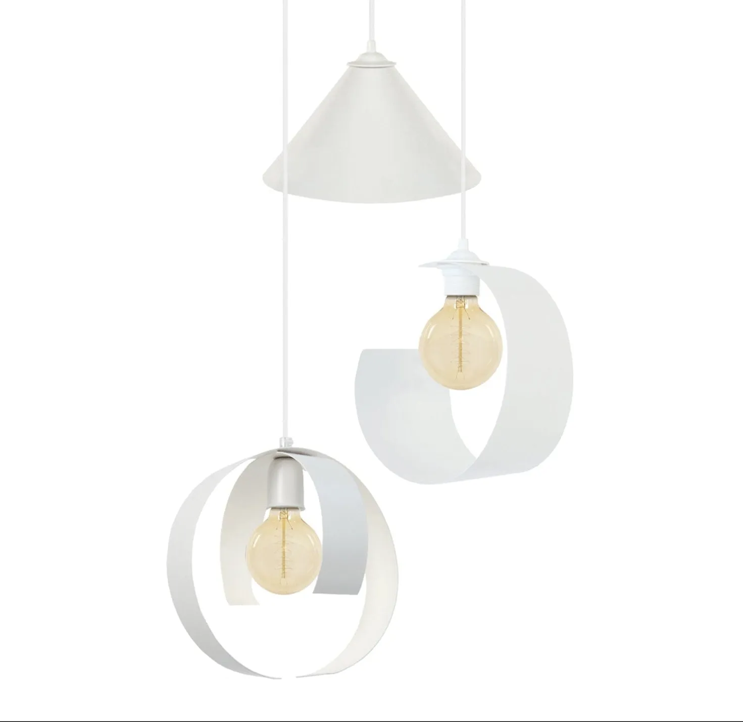 Tosel Kone Lune Touvois lampadario 40x90cm avorio metallo