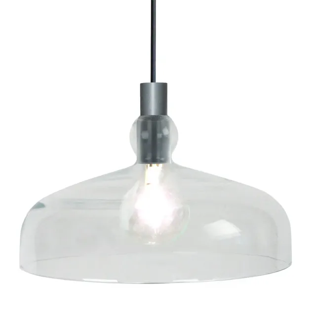 Tosel Testo lampadario a sospensione vetro 28x100 cm nero