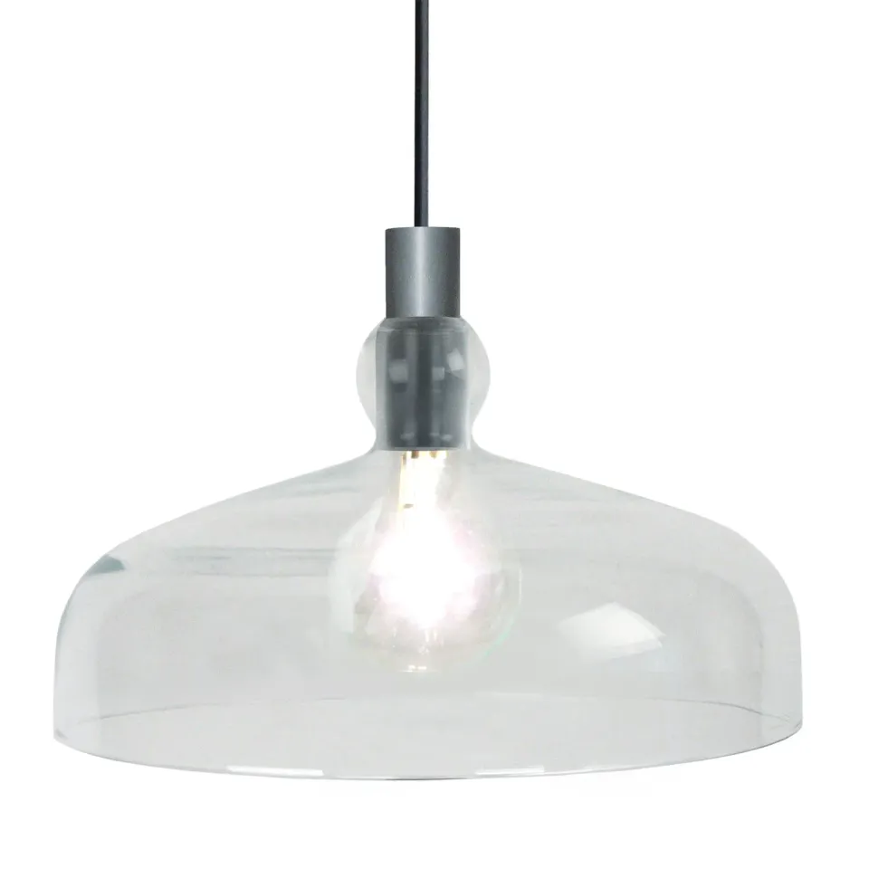 Tosel Testo lampadario a sospensione vetro 28x100 cm nero