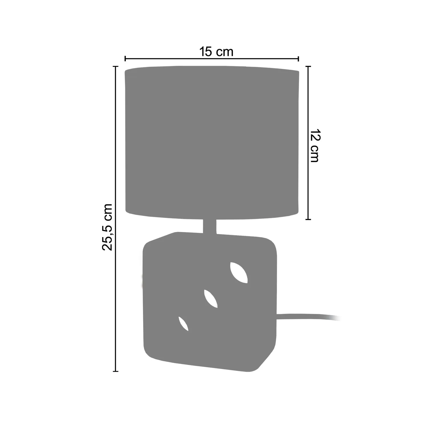 Tosel Kibo LT2 Lampada Comodino Legno 15x25 cm E14