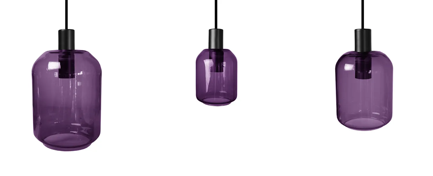 Tosel Svalbard Small lampadario nero trasparente 70 cm vetro