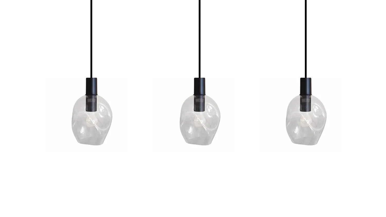 Tosel Vingolf lampadario barra nero vetro 70x100 cm E27
