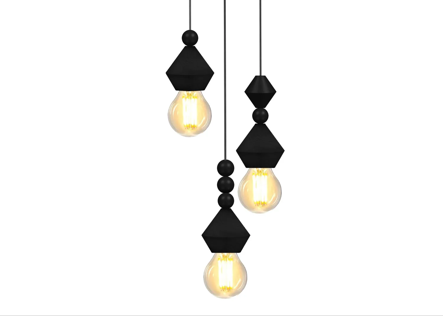 Tosel Boulier lampadario legno naturale 32x70cm 3xE27