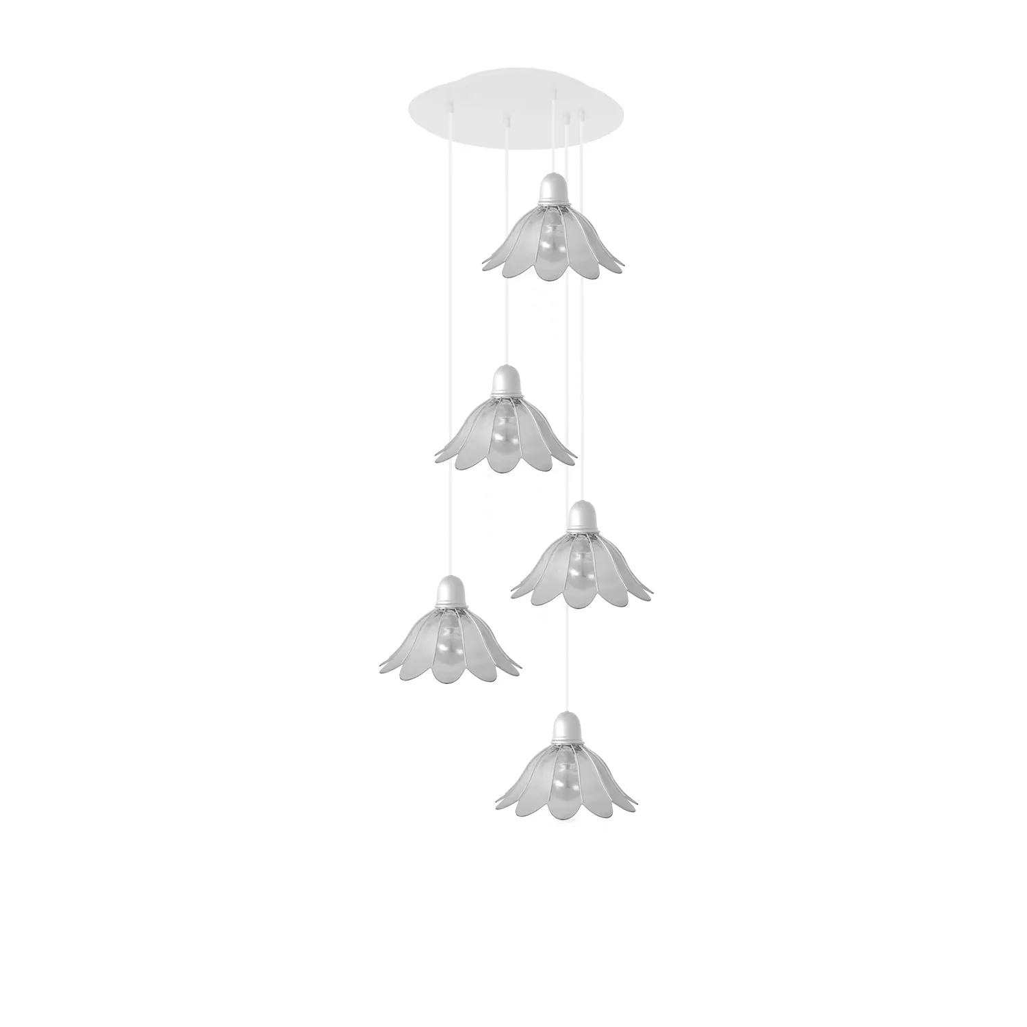 Tosel Reykjavik lampadario vetro bianco 31x100 cm 5xE27