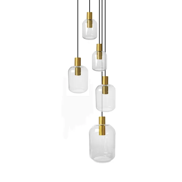 Tosel Svalbard Small lampadario oro 40x100cm vetro