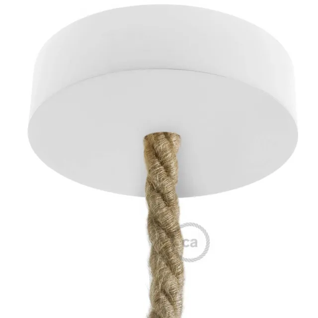 Creative Cables rosone legno bianco per cavo XL 120 mm