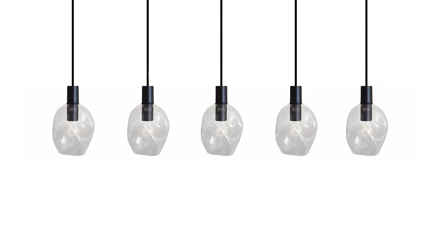Tosel Vingolf lampadario nero-trasparente 100x100 cm 5 luci