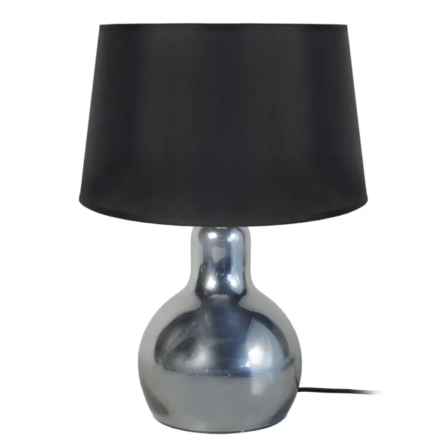 Tosel Vianne lampada da tavolo 30 cm cromo e nero cupola
