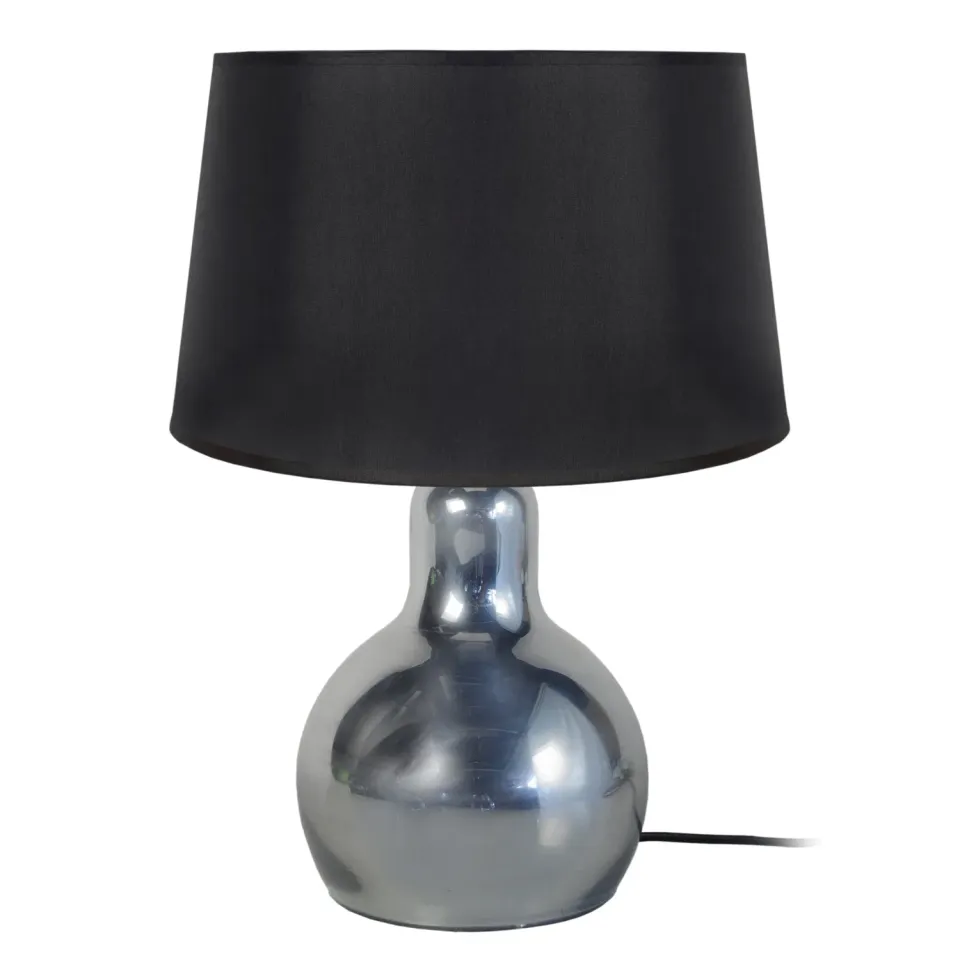 Tosel Vianne lampada da tavolo 30 cm cromo e nero cupola