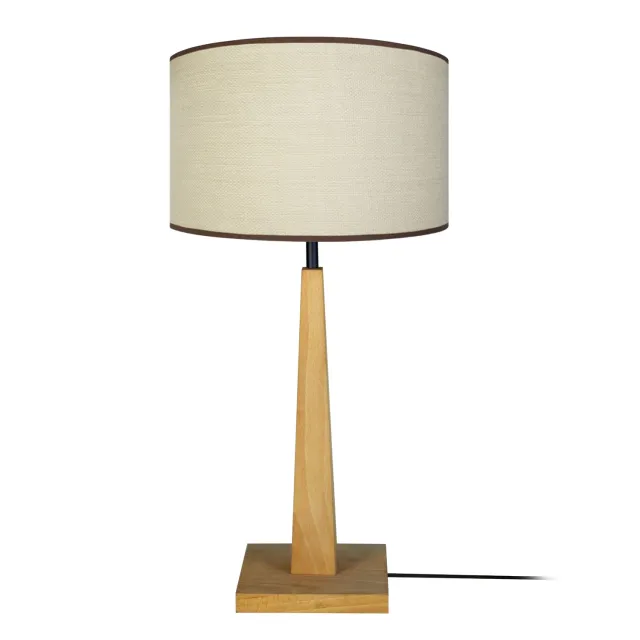 Tosel Nidra lampada tavolo legno naturale e verde