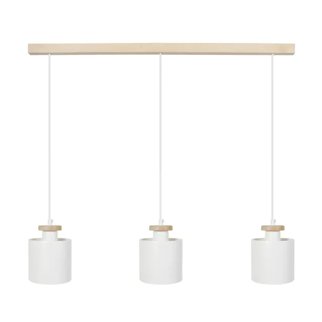 Tosel Uzibuze lampadario barra legno bianco avorio