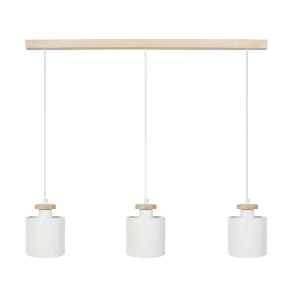 Tosel Uzibuze lampadario barra legno bianco avorio