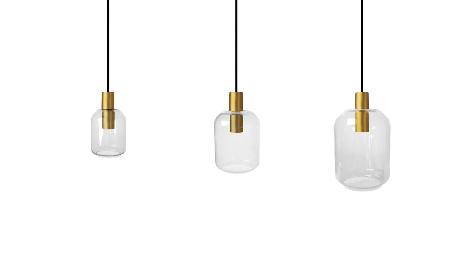 Tosel Svalbard SMB lampadario oro trasparente 60x100cm 3 luci