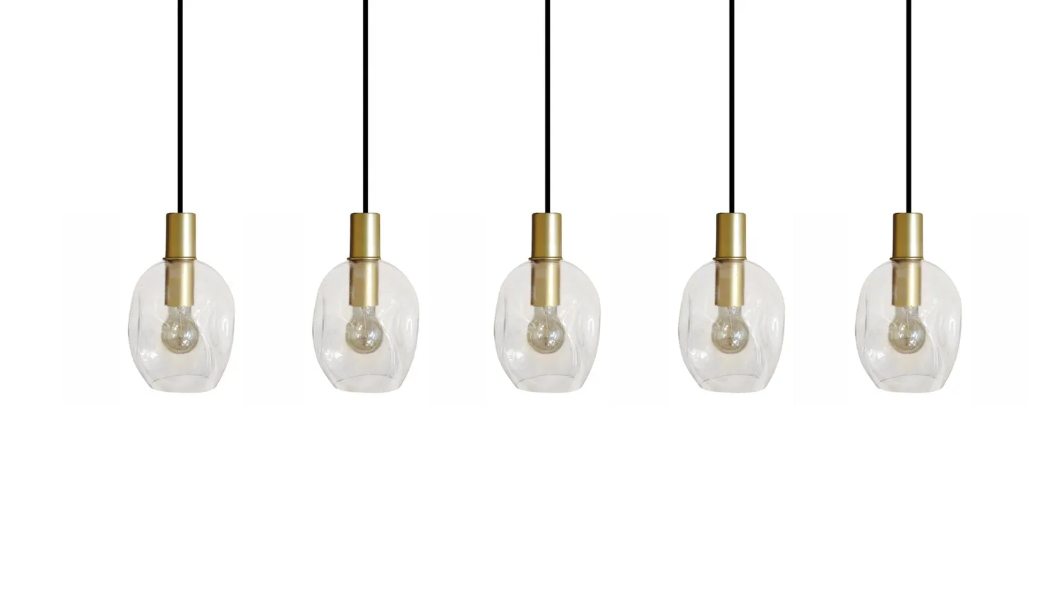Tosel Vingolf lampadario barra oro trasparente 100 cm