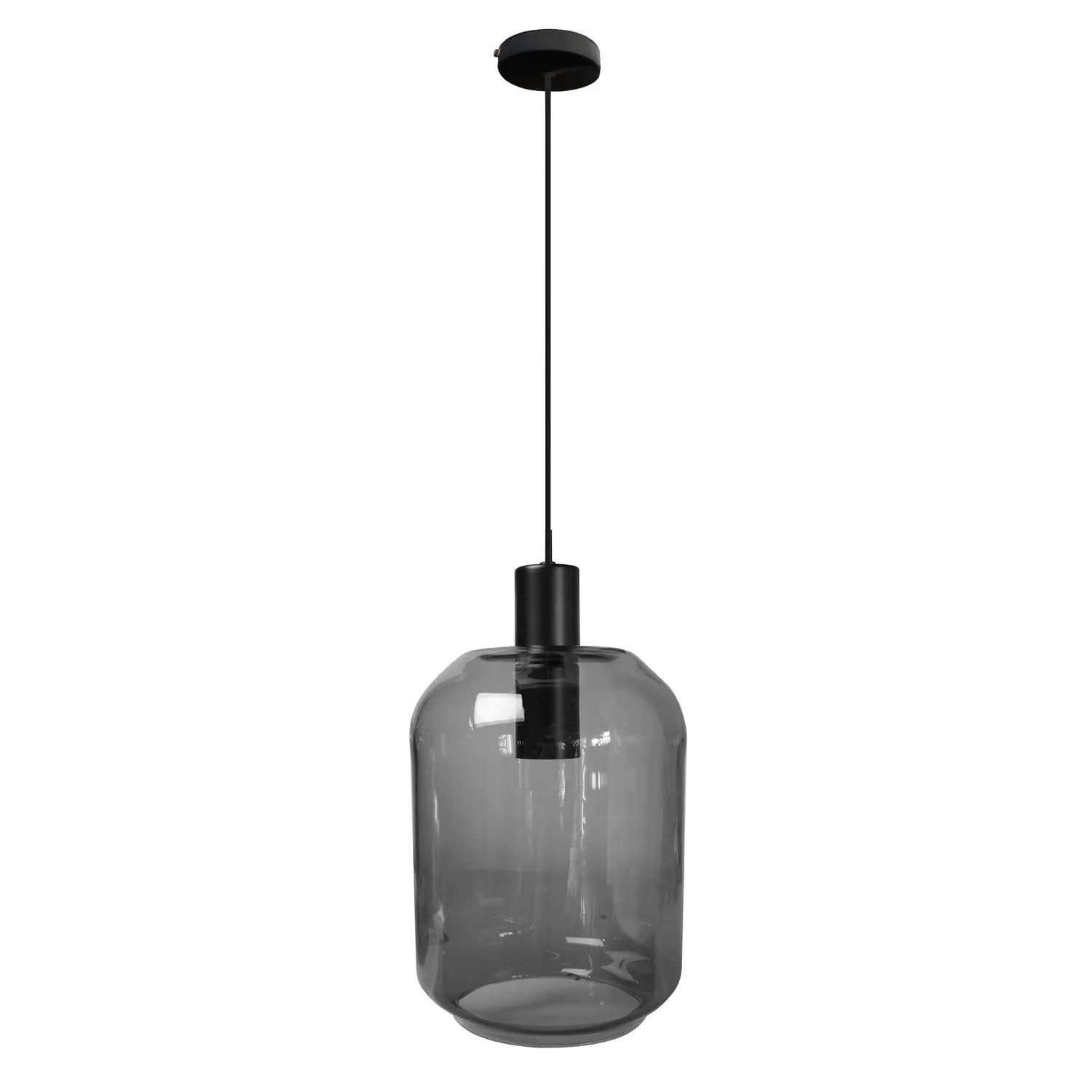 Tosel Svalbard Big sospensione vetro nero trasparente 20x100 E27