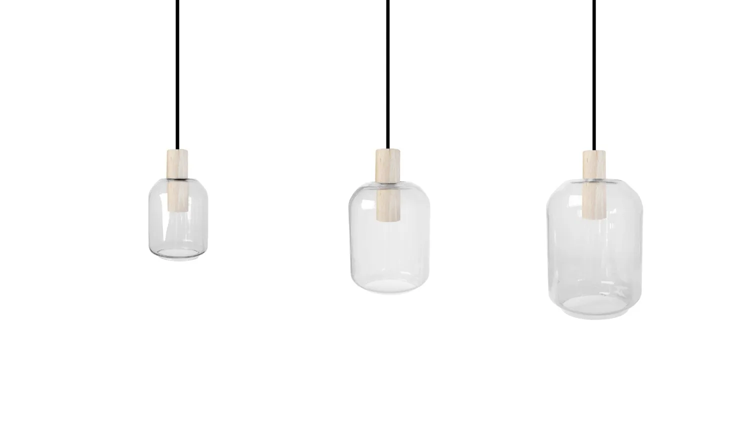 Tosel Svalbard Small lampadario legno trasparente 70cm E27