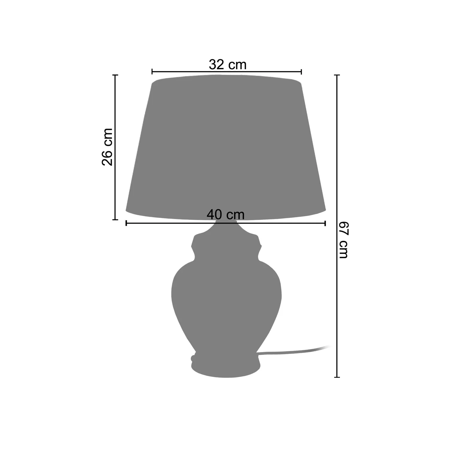 Tosel Tacks lampada da tavolo legno tamburo bianco 40x67 cm