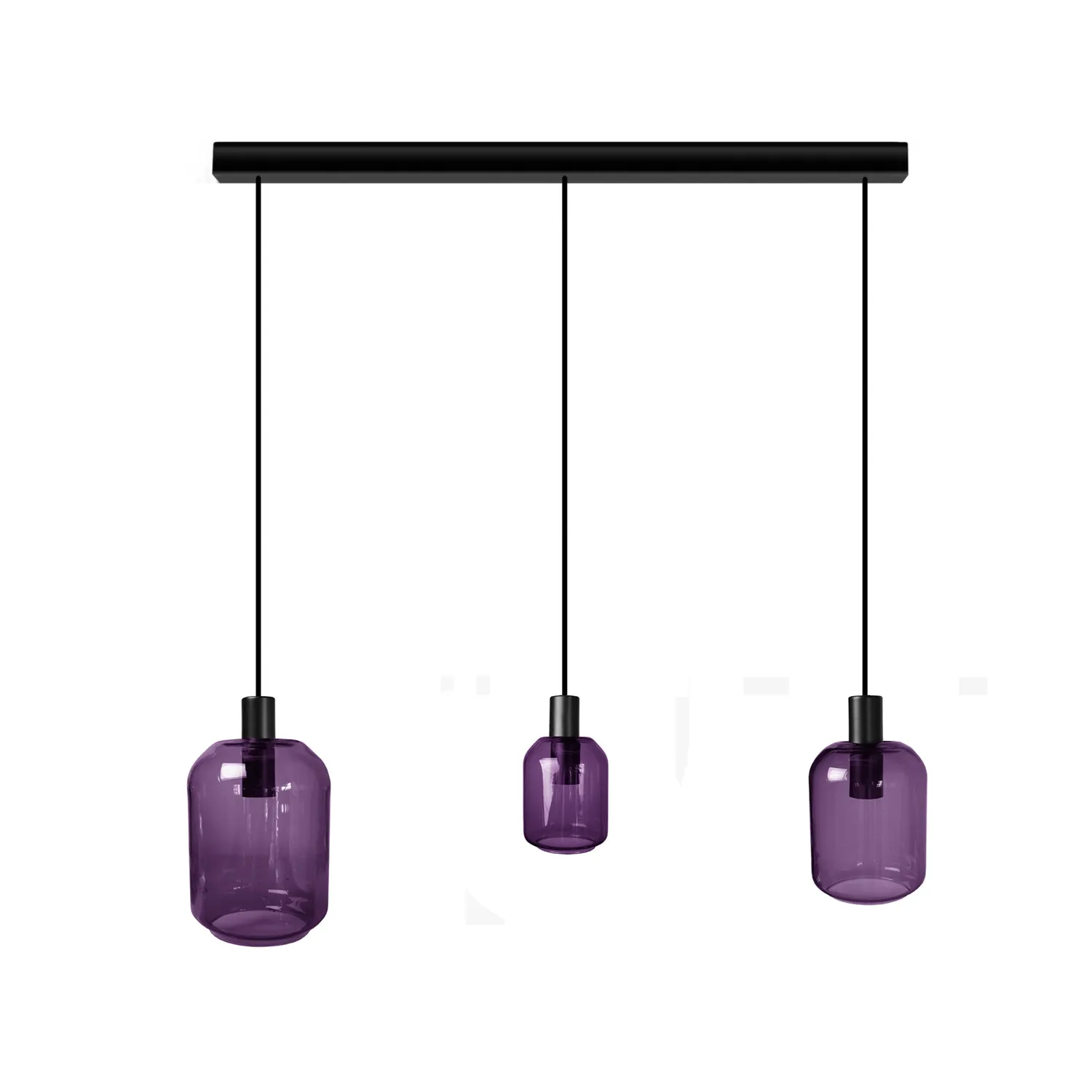 Tosel Svalbard Small lampadario nero trasparente 70 cm vetro