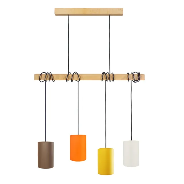Tosel Harlem lampadario barra 180 cm 4 luci multicolore