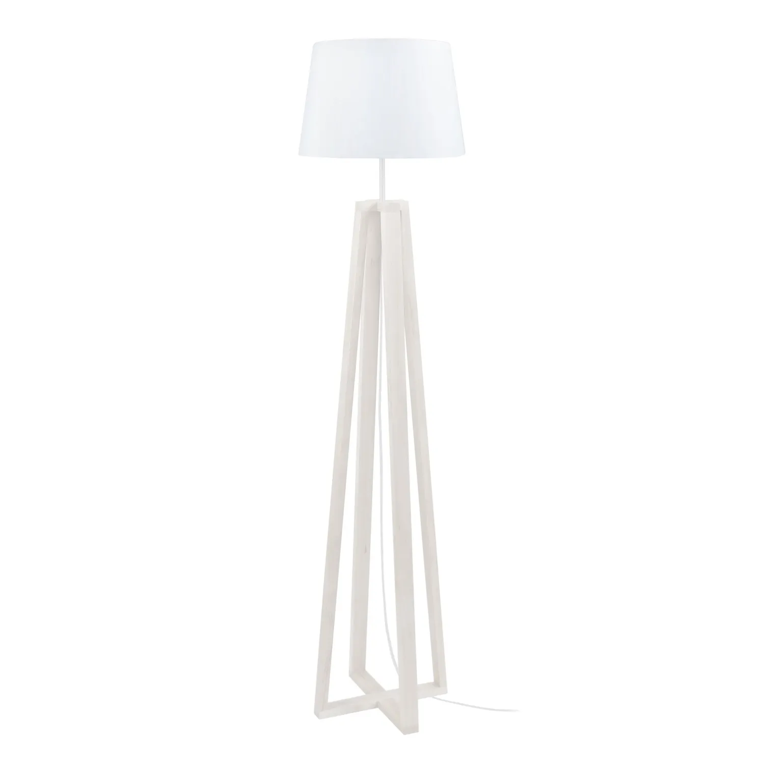 Tosel Linkoping piantana legno bianco tamburo 40x155 cm