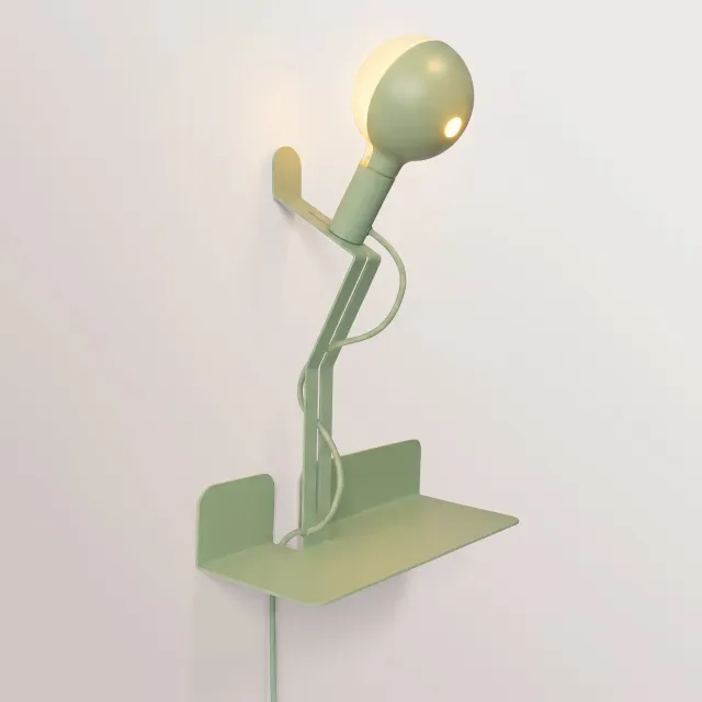 Creative Cables Filotto Murio Talia lampada parete mensola verde LED