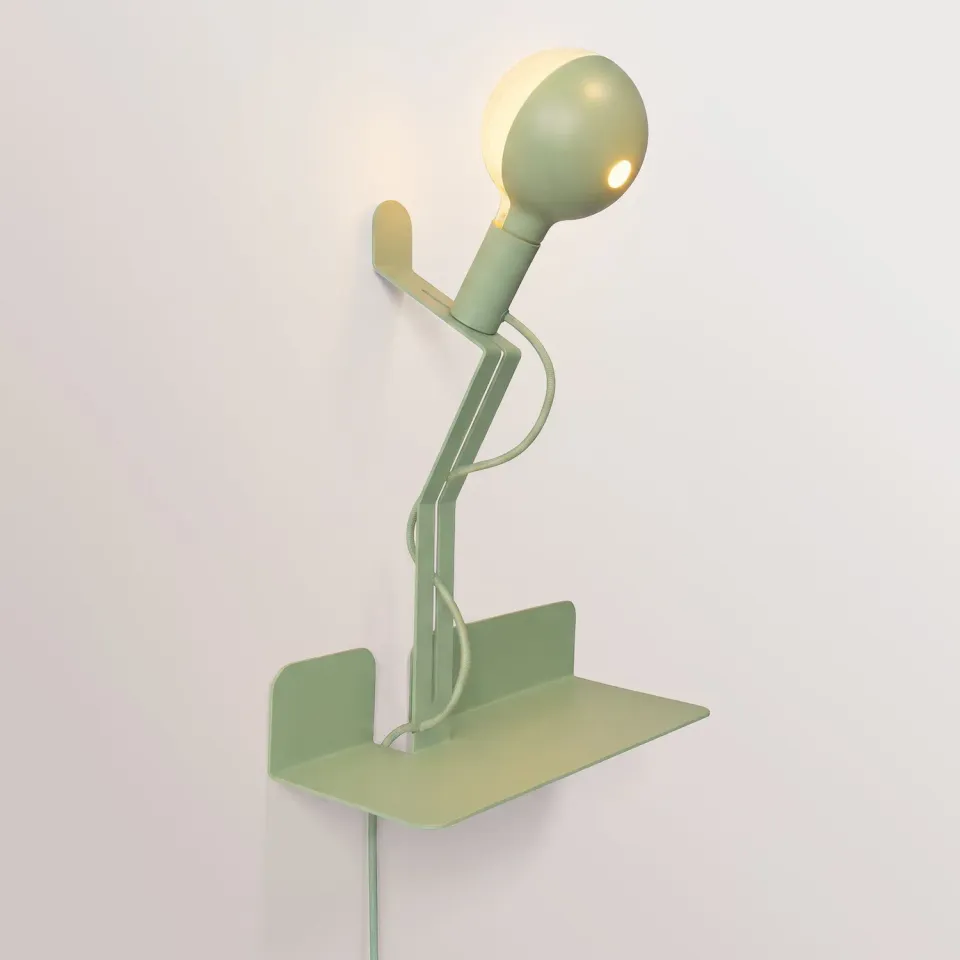 Creative Cables Filotto Murio Talia lampada parete mensola verde LED