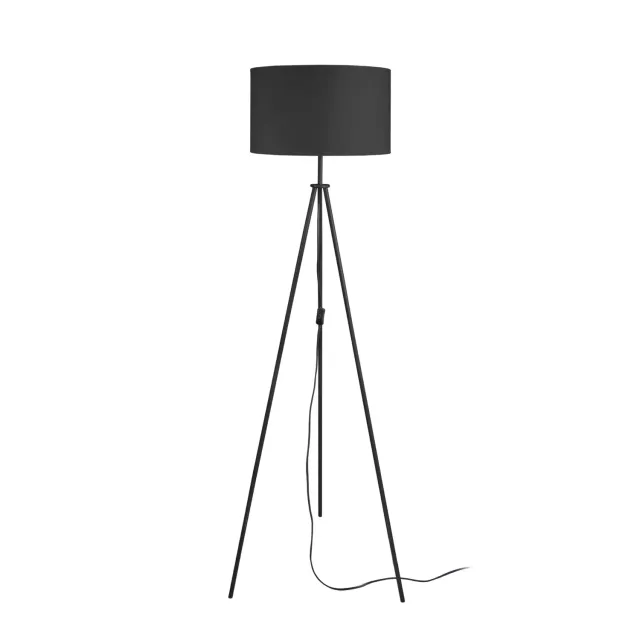 Tosel Asgard piantana treppiede nera 148 cm E27
