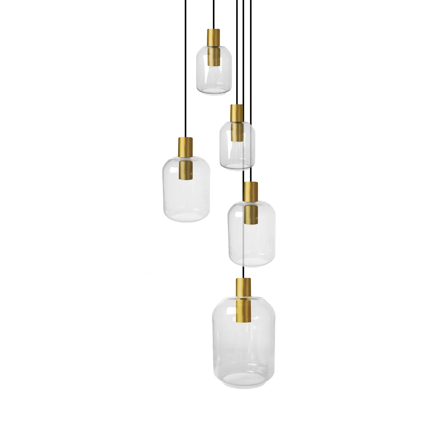Tosel Svalbard Small lampadario oro 40x100cm vetro
