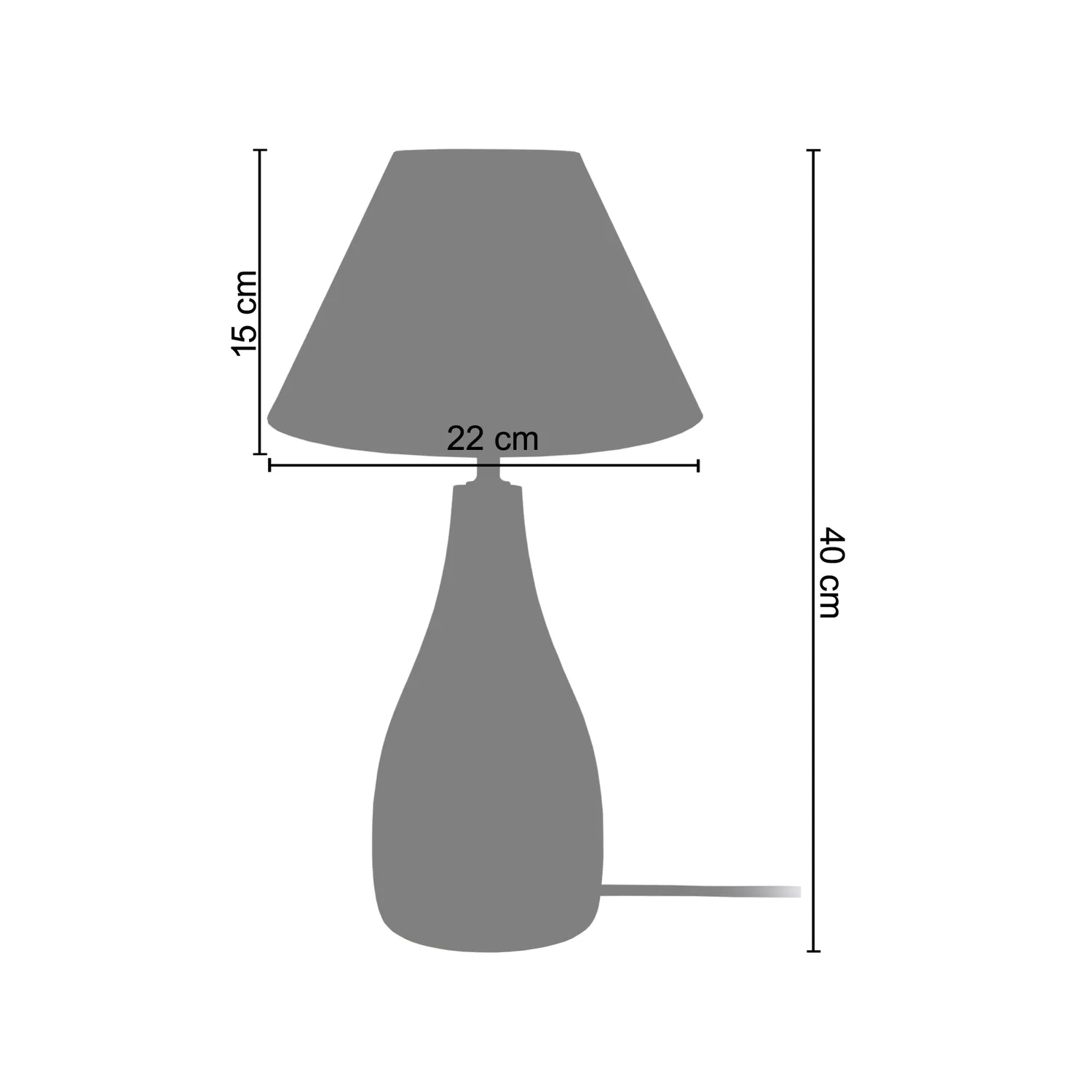 Tosel Bouteille Bois lampada tavolo naturale 40 cm