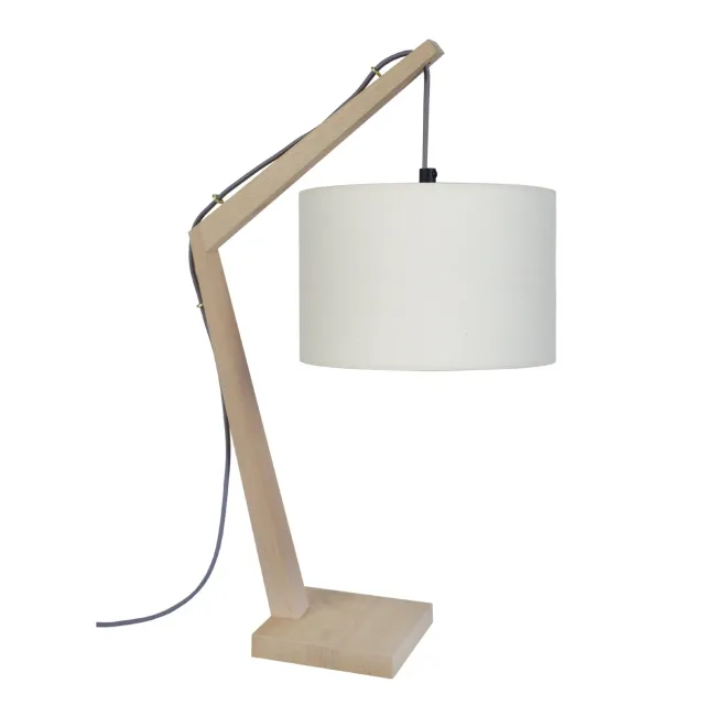 Tosel Kran lampada da tavolo legno naturale-ecrù 30x50