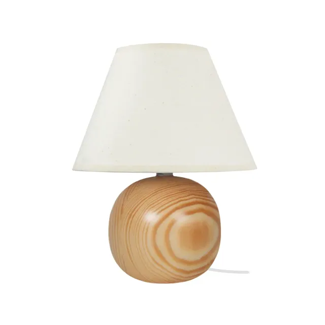 Tosel Boule Bois lampada comodino naturale ecrù