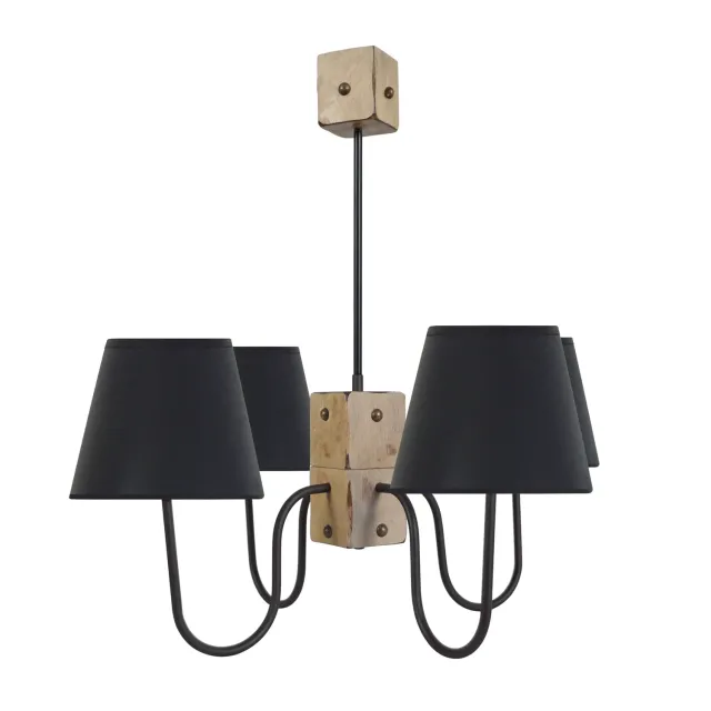 Tosel Tacks lampadario legno marrone 4 luci E14