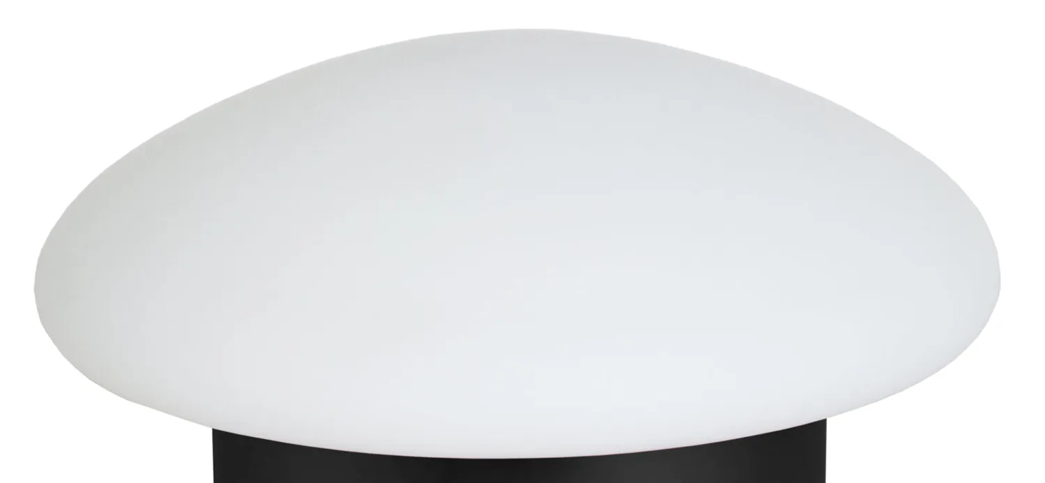 Tosel Pilz lampada tavolo 19x15 nero vetro bianco
