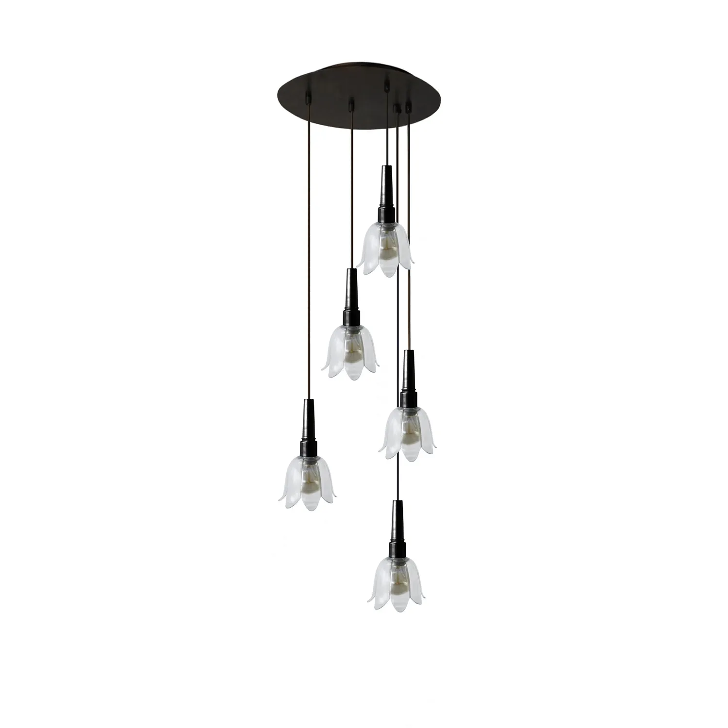 Tosel Cardito lampadario vetro nero 16x85 cm