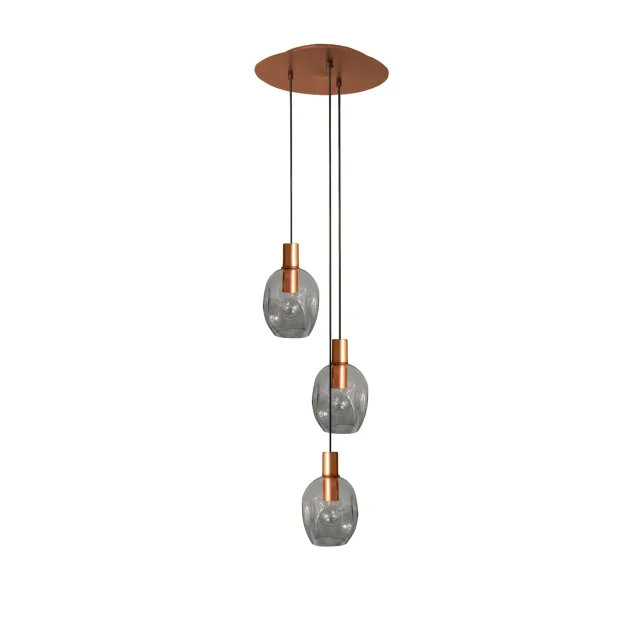 Tosel Vingolf lampadario rame 3 luci 35x150 cm E27