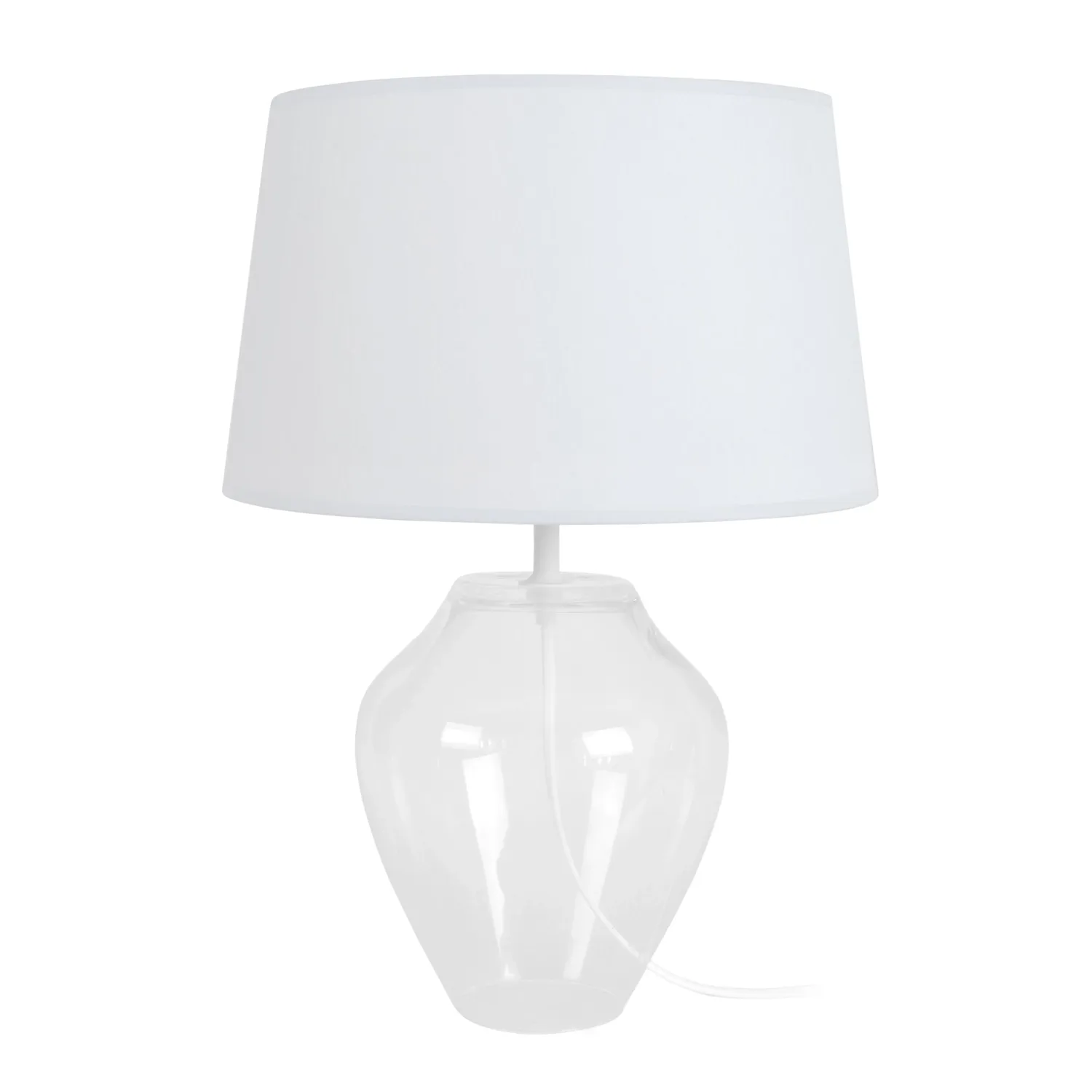 Tosel Vase lampada tavolo vetro trasparente bianca
