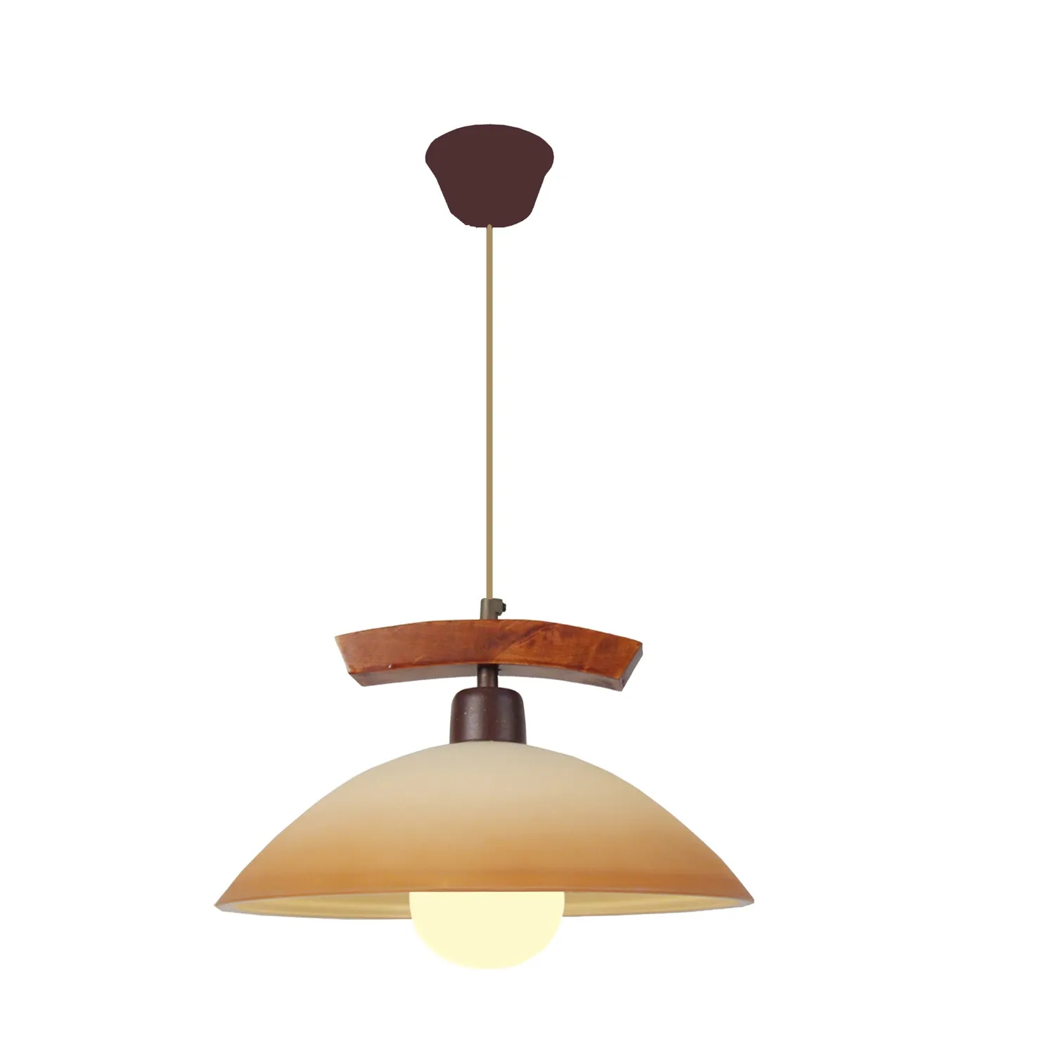 Tosel Poutres sospensione vetro legno 38x100 cm crema