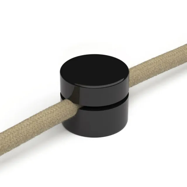 Creative Cables fermacavo muro nero 2 pezzi per cavo 3x1 e 3x1.5