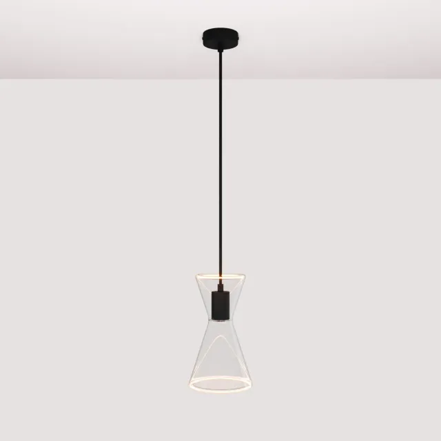 Creative Cables Ghost Doppio Cono sospensione nero LED