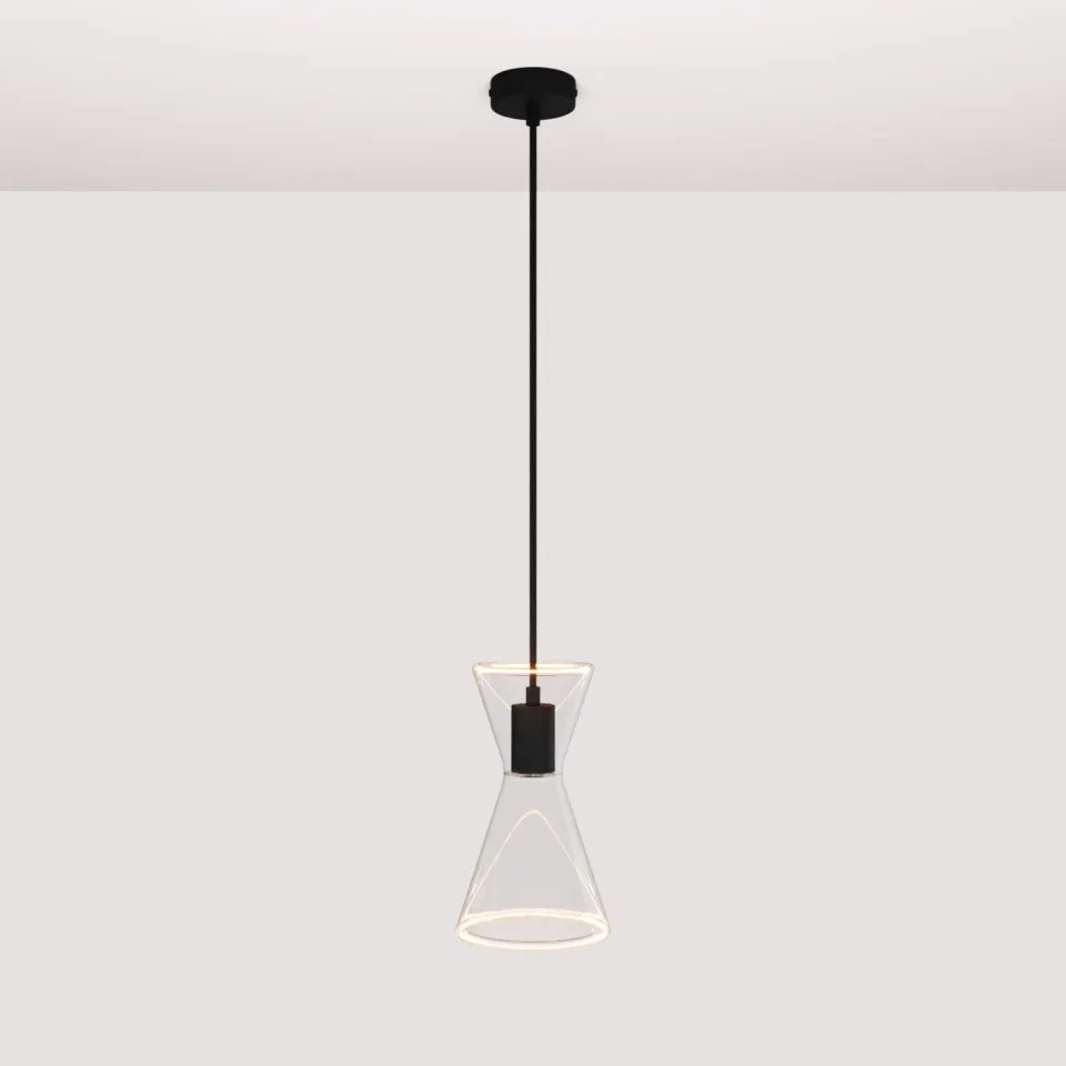 Creative Cables Ghost Doppio Cono sospensione nero LED