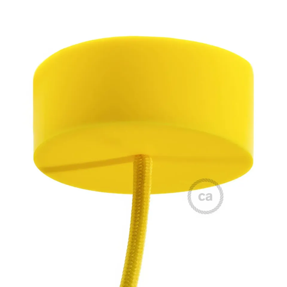Creative Cables rosone soffitto silicone giallo cilindrico kit
