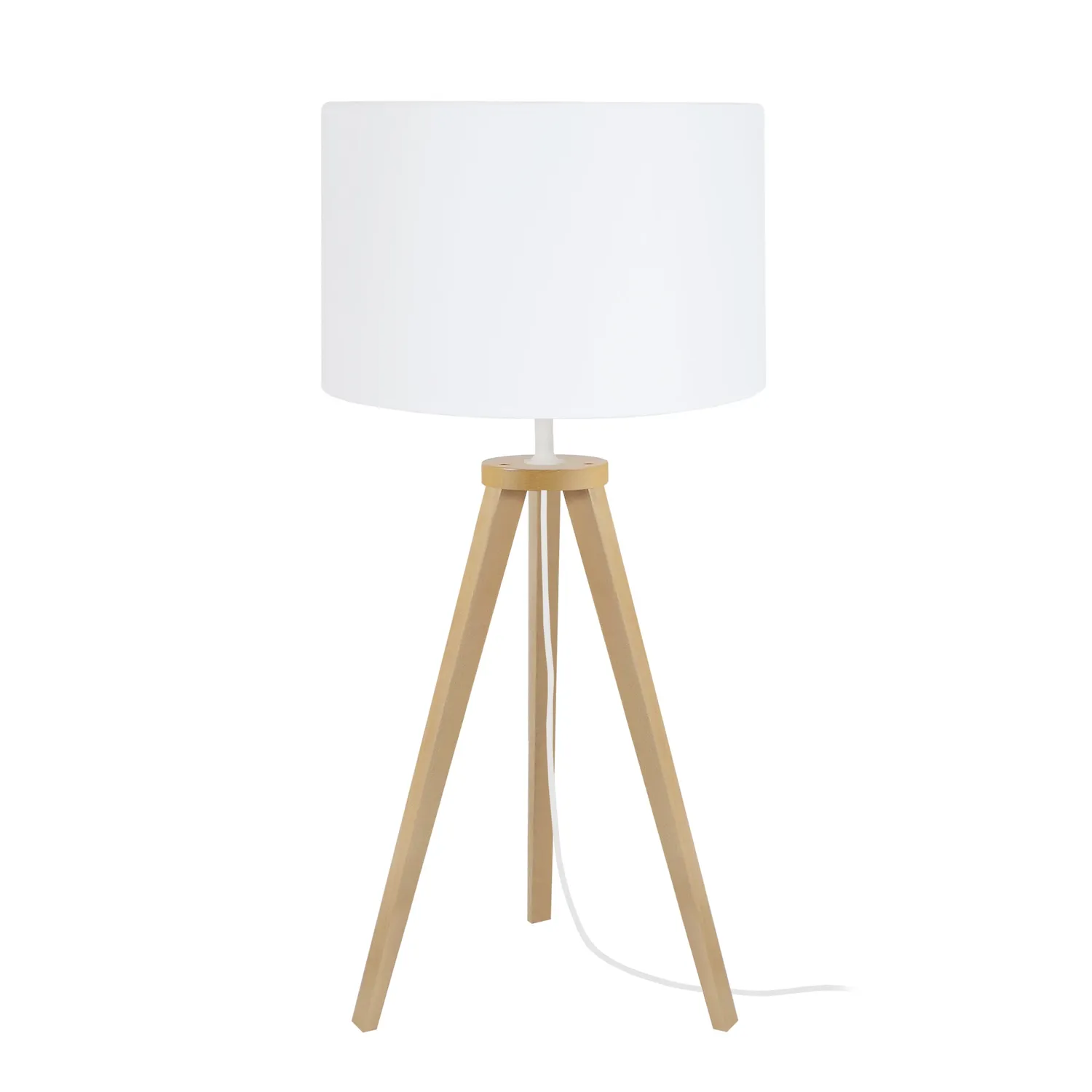 Tosel Malmo lampada da tavolo treppiede 55 cm bianco naturale