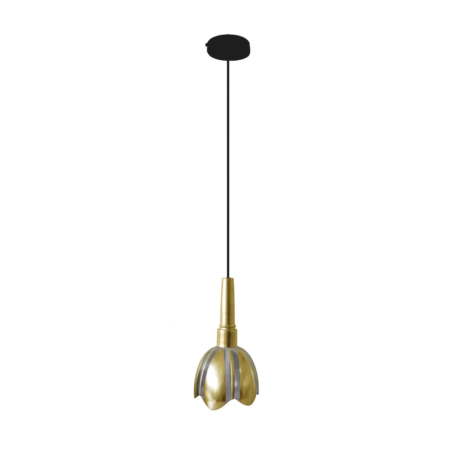 Tosel Galliati Sospensione Vetro Oro 18x90 cm Campana