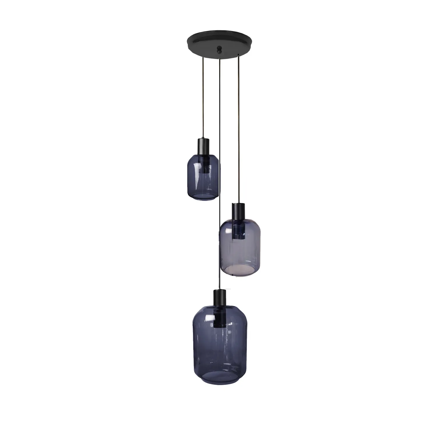 Tosel Svalbard Small lampadario rotondo nero vetro E27