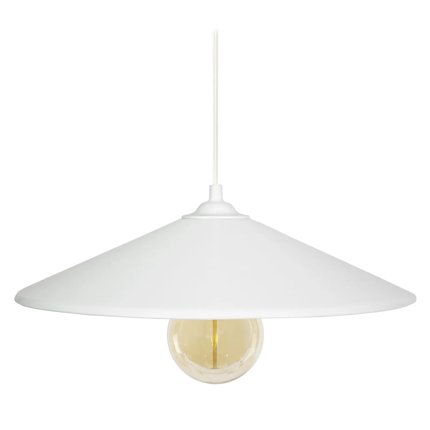 Tosel Cone sospensione metallo bianco avorio E27