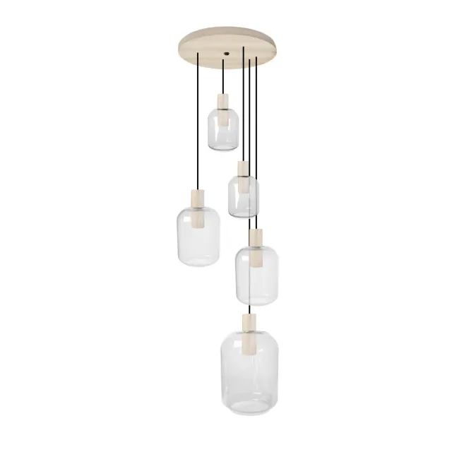 Tosel Svalbard SMB lampadario legno trasparente