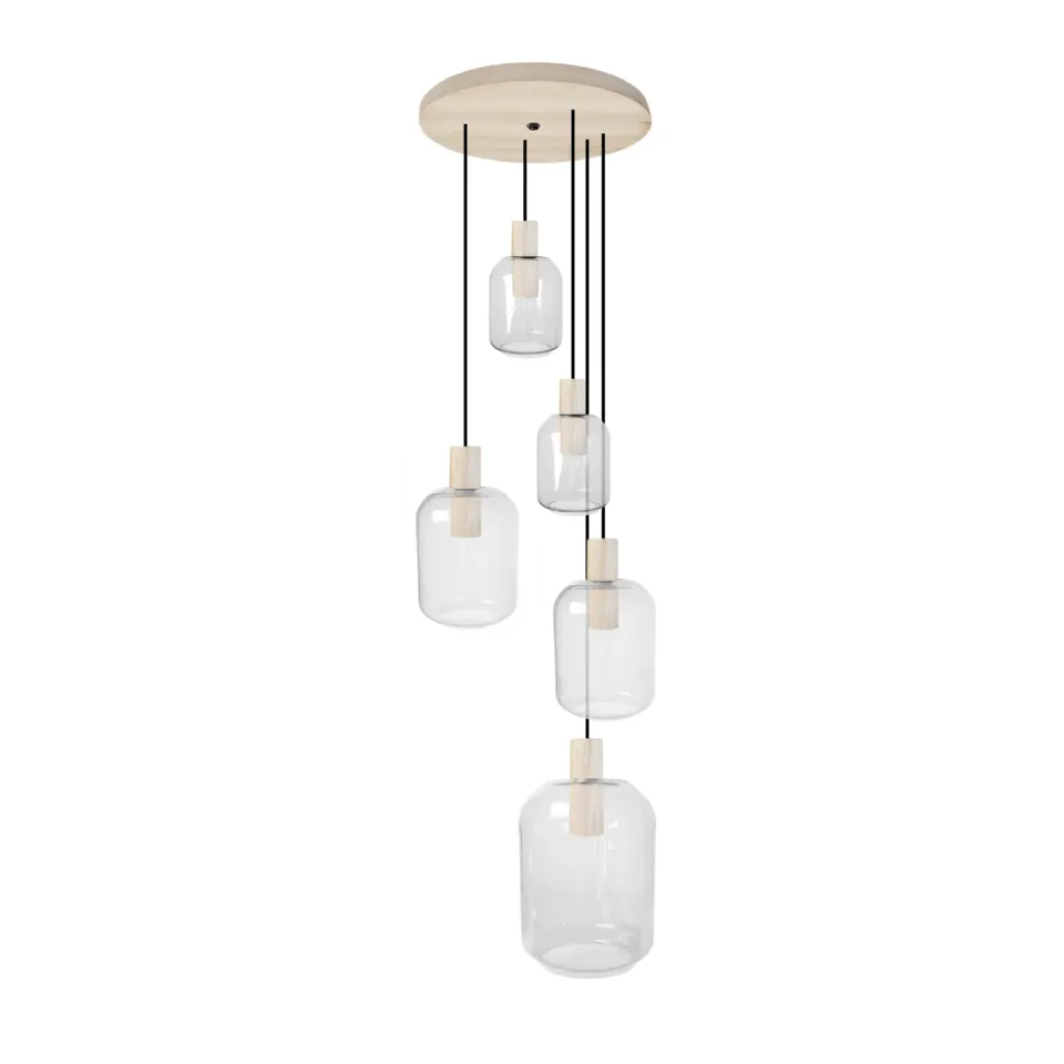 Tosel Svalbard SMB lampadario legno trasparente