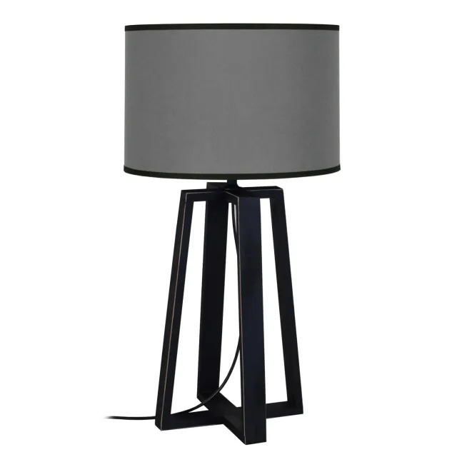 Tosel Manon N lampada da tavolo nero-grigio 22x50 cm legno