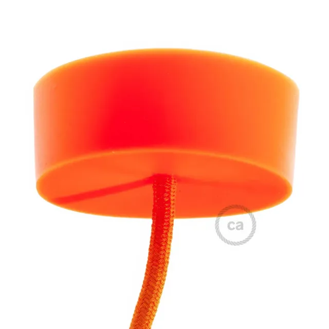 Creative Cables rosone soffitto silicone arancione cilindrico