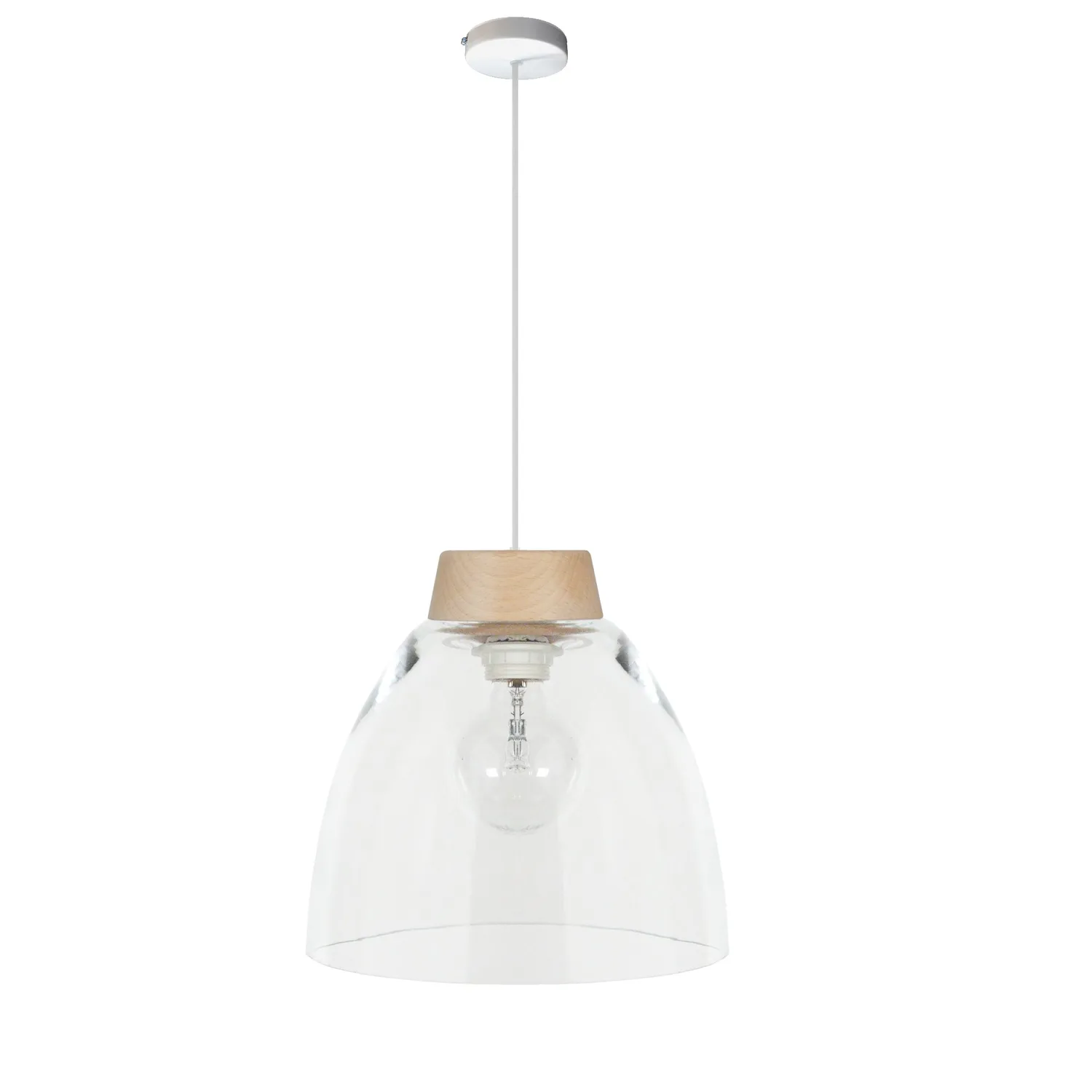 Tosel Nature sospensione legno vetro E27